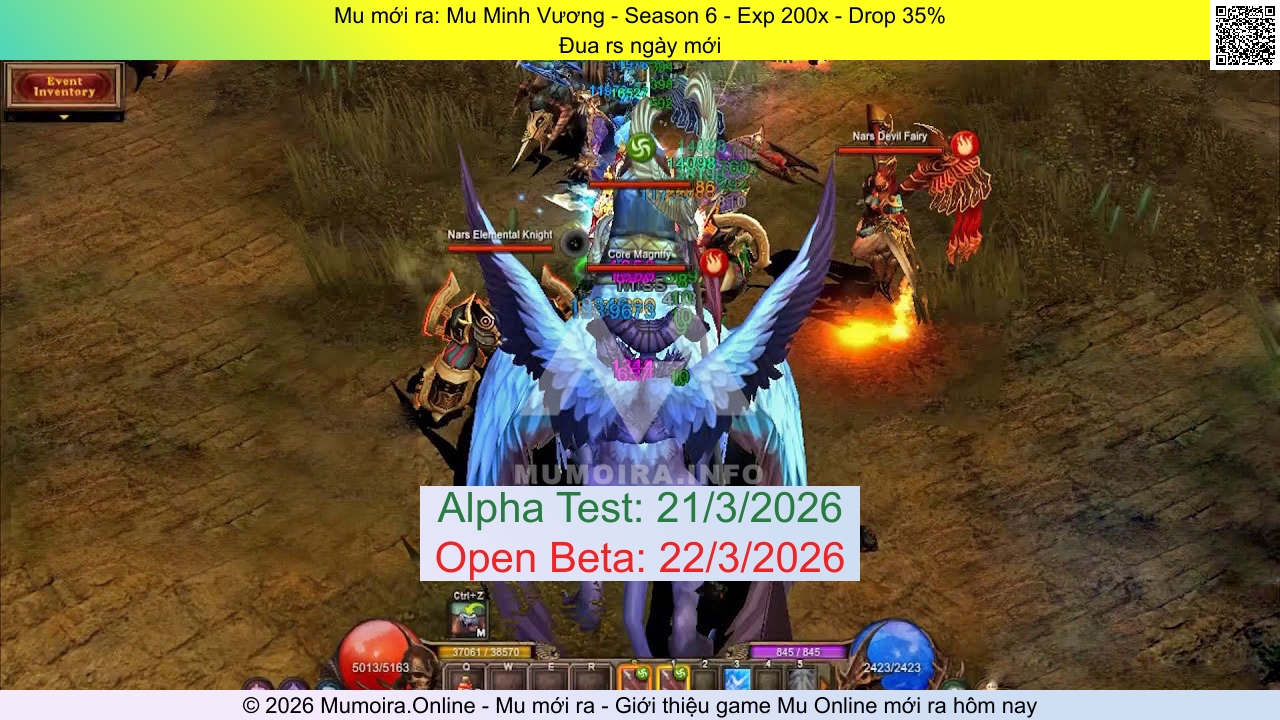 Mu mới ra, Mu Minh Vương, muminhvuong.pro, Mu Online, Mu SS6 mới ra, Mu Test tháng 3 2026, Đua rs ngày mới, Season 6