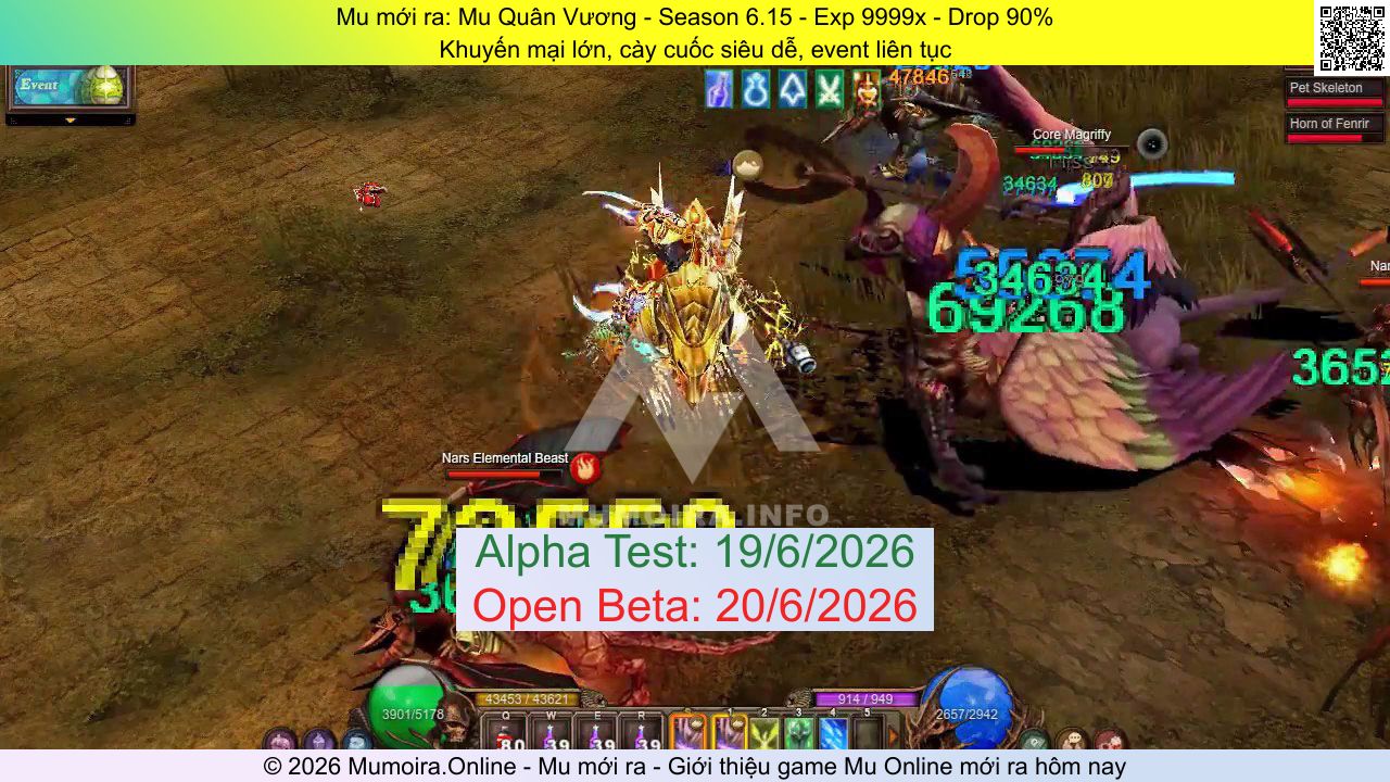 Mu mới ra, Mu Quân Vương, mu-quanvuong.info, Mu Online, Mu SS6 mới ra, Mu Test tháng 6 2026, Khuyến mại lớn, cày cuốc siêu dễ, event liên tục, Season 6.15