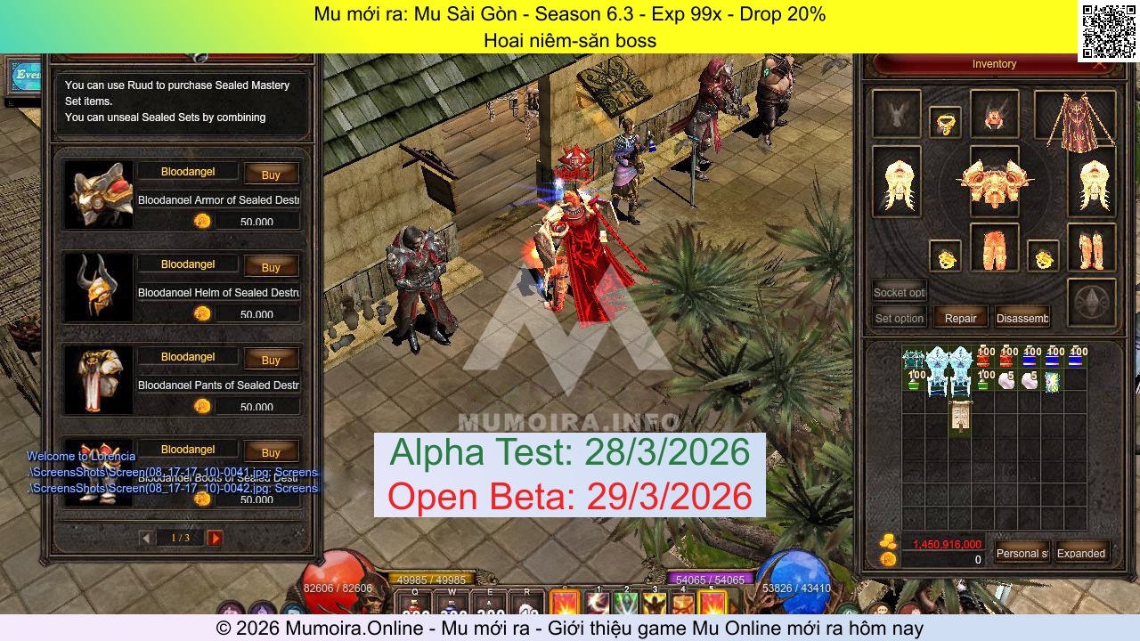 Mu mới ra, Mu Sài Gòn, musaigon.id.vn, Mu Online, Mu SS6 mới ra, Mu Test tháng 3 2026, Hoai niêm-săn boss, Season 6.3