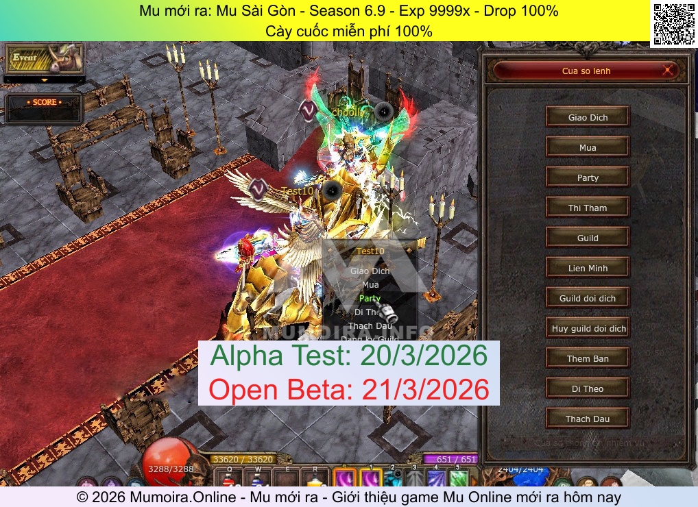 Mu mới ra, Mu Sài Gòn, musaigon-ss6.net, Mu Online, Mu SS6 mới ra, Mu Test tháng 3 2026, Cày cuốc miễn phí 100%, Season 6.9
