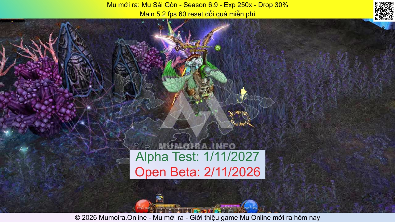 Mu mới ra, Mu Sài Gòn, musaigonss6.com, Mu Online, Mu SS6 mới ra, Mu Test tháng 11 2027, Main 5.2 fps 60 reset đổi quà miễn phí, Season 6.9