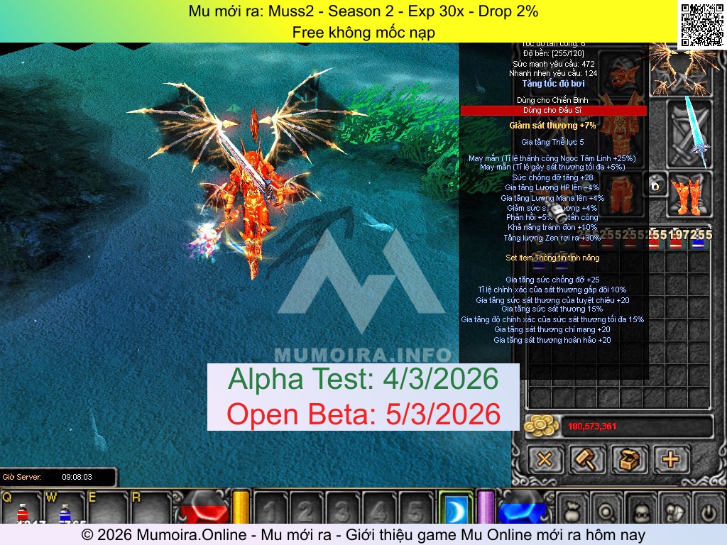 Mu mới ra, Muss2, muss2.co, Mu Online, Mu SS2 mới ra, Mu Test tháng 3 2026, Free không mốc nạp, Season 2