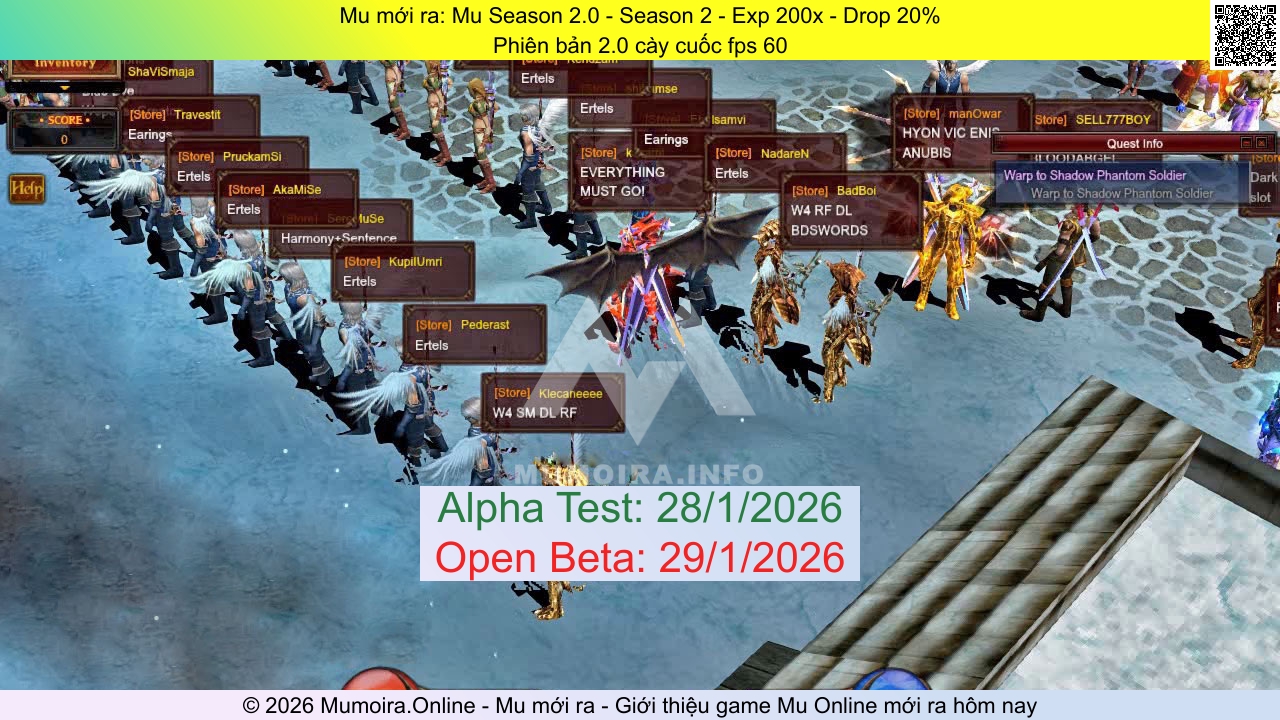 Mu Season 2.0, Mu SS2 mới ra, Mu test tháng 1 2026 - Mupc.pro