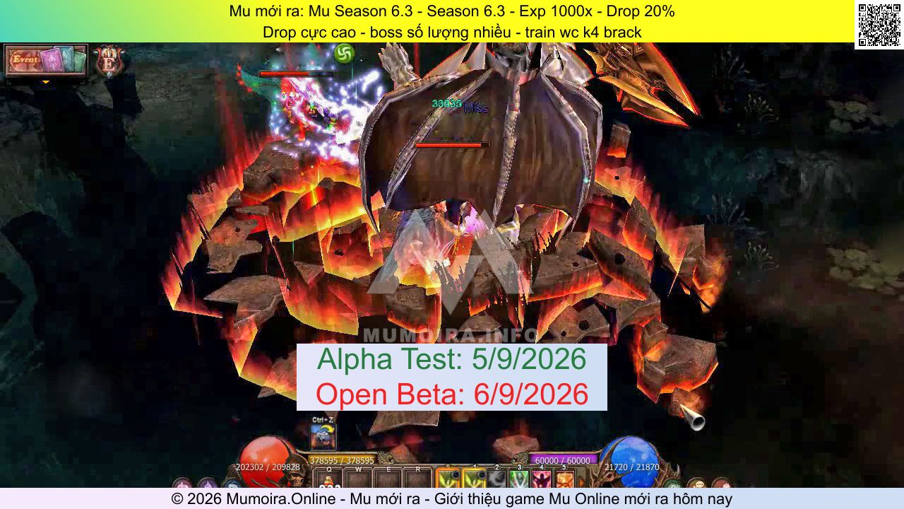 Mu mới ra, Mu Season 6.3, thiensu.info, Mu Online, Mu SS6 mới ra, Mu Test tháng 9 2026, Drop cực cao - boss số lượng nhiều - train wc k4 brack, Season 6.3