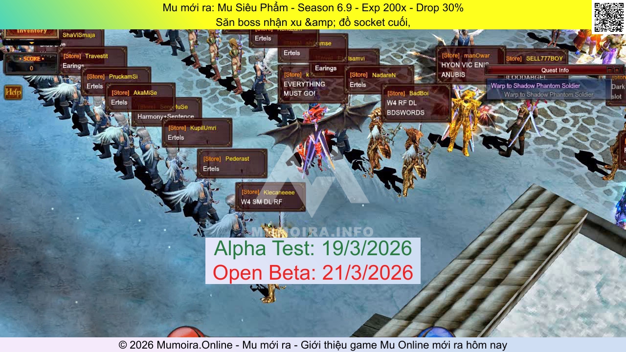 Mu mới ra, Mu Siêu Phẩm, musieupham.com, Mu Online, Mu SS6 mới ra, Mu Test tháng 3 2026, Săn boss nhận xu &amp; đồ socket cuối,, Season 6.9
