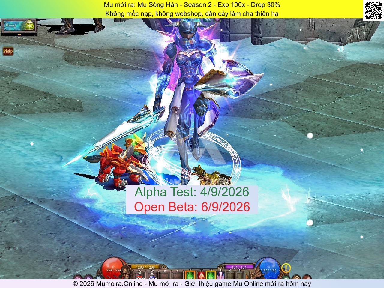 Mu mới ra, Mu Sông Hàn, mu-songhan.com, Mu Online, Mu Season 2 mới ra, Mu Test tháng 9 2026, Không mốc nạp, không webshop, dân cày làm cha thiên hạ, Mu Online Season 2