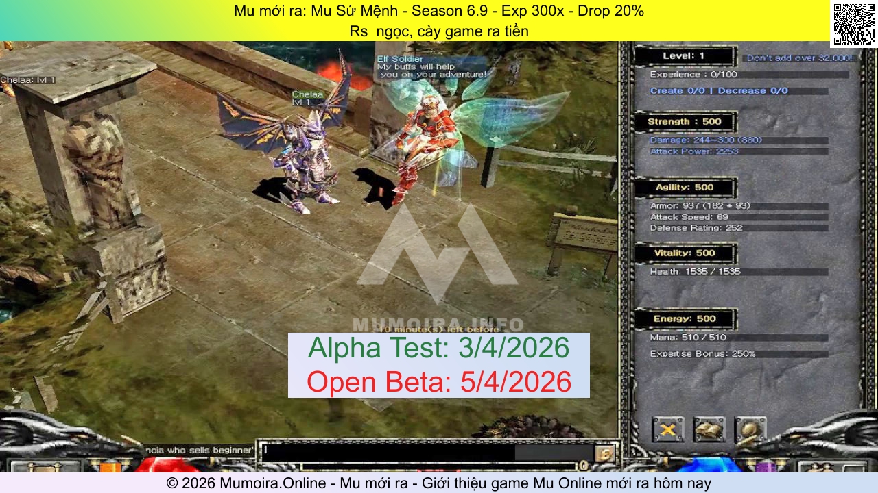 Mu mới ra, Mu Sứ Mệnh, id.musumenh.com, Mu Online, Mu SS6 mới ra, Mu Test tháng 4 2026, Rs  ngọc, cày game ra tiền, Season 6.9