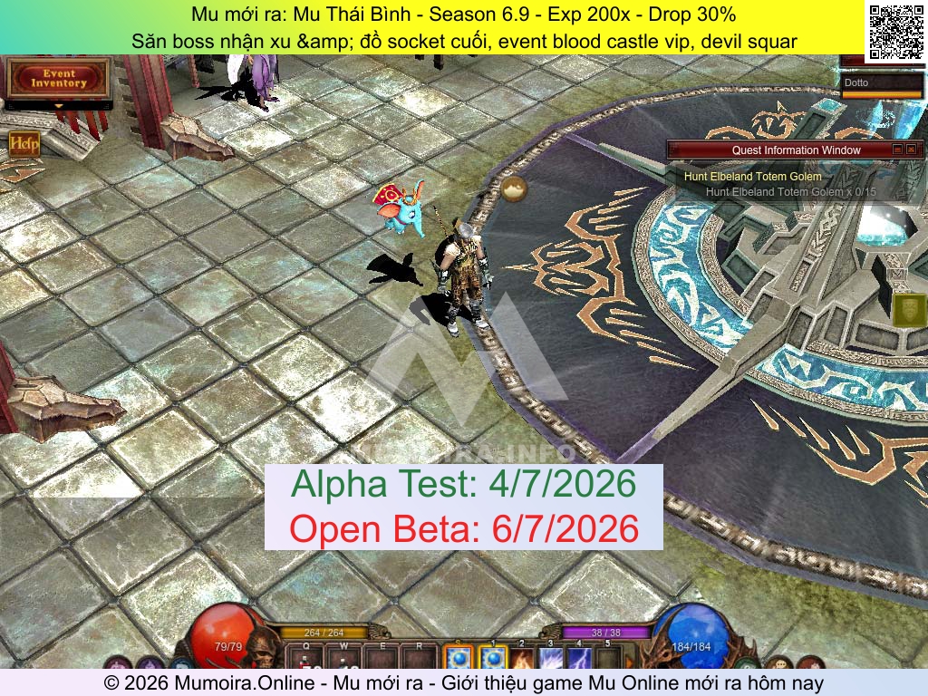 Mu mới ra, Mu Thái Bình, muthaibinh.net, Mu Online, Mu SS6 mới ra, Mu Test tháng 7 2026, Săn boss nhận xu &amp; đồ socket cuối, event blood castle vip, devil squar, Season 6.9