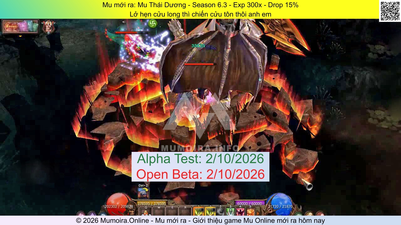 Mu mới ra, Mu Thái Dương, muthaiduong.io, Mu Online, Mu SS6 mới ra, Mu Test tháng 10 2026, Lở hẹn cửu long thì chiến cửu tôn thôi anh em, Season 6.3