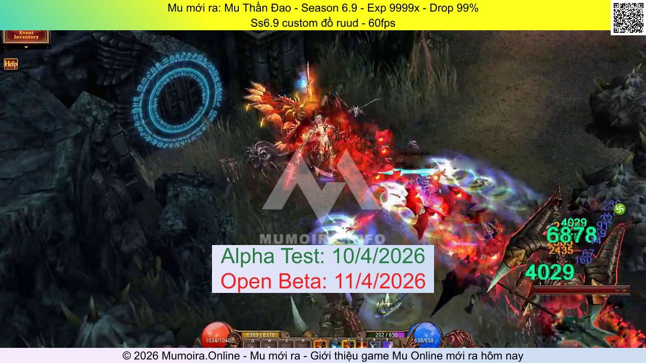Mu mới ra, Mu Thần Đao, mu-thandao.com, Mu Online, Mu SS6 mới ra, Mu Test tháng 4 2026, Ss6.9 custom đồ ruud - 60fps, Season 6.9