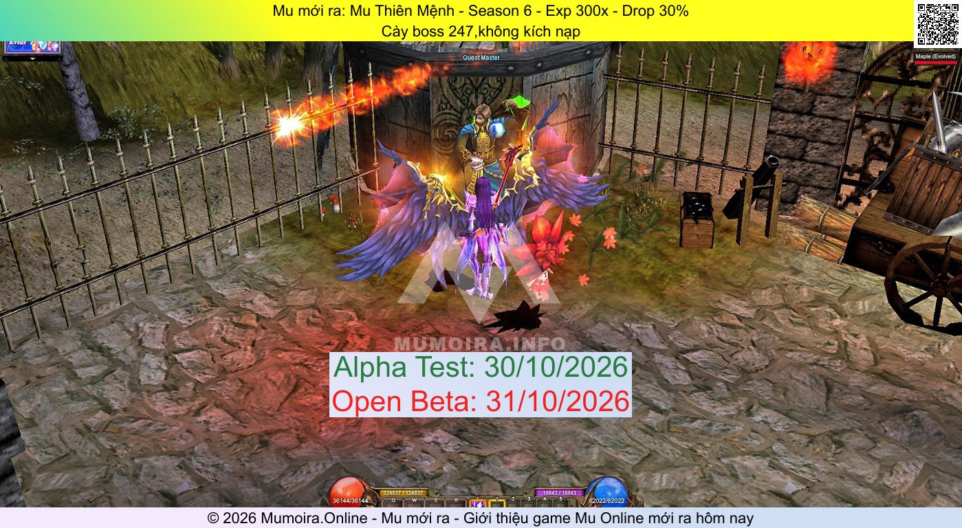 Mu mới ra, Mu Thiên Mệnh, ss6.gold-muhanoi.com, Mu Online, Mu Season 6 mới ra, Mu Test tháng 10 2026, Cày boss 247,không kích nạp, Mu Online Season 6