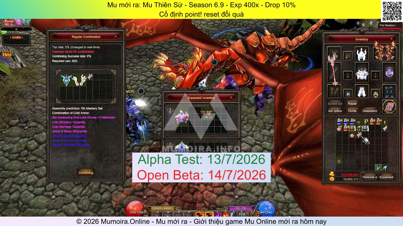 Mu mới ra, Mu Thiên Sứ, mu-thiensu.com, Mu Online, Mu SS6 mới ra, Mu Test tháng 7 2026, Cố định point! reset đổi quà, Season 6.9