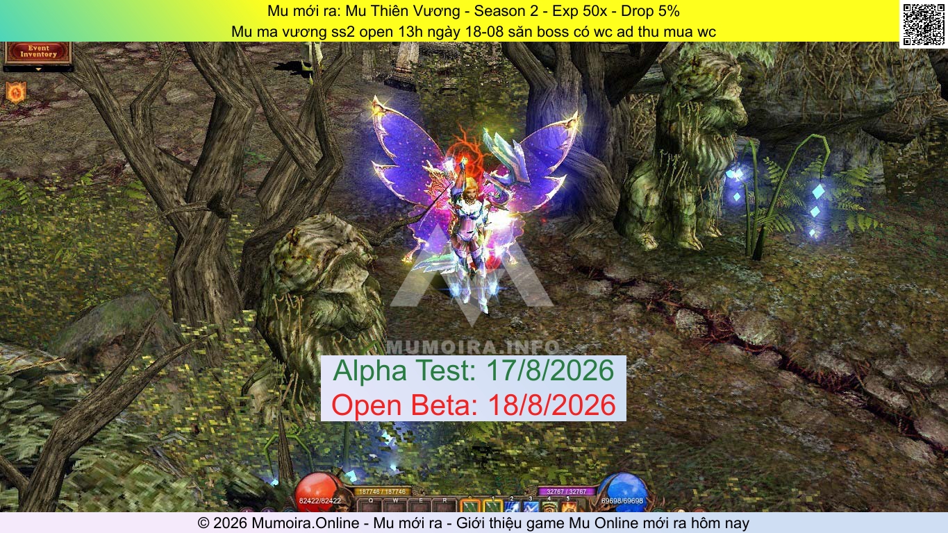 Mu mới ra, Mu Thiên Vương, thienvuong.click, Mu Online, Mu Season 2 mới ra, Mu Test tháng 8 2026, Mu ma vương ss2 open 13h ngày 18-08 săn boss có wc ad thu mua wc, Mu Online Season 2
