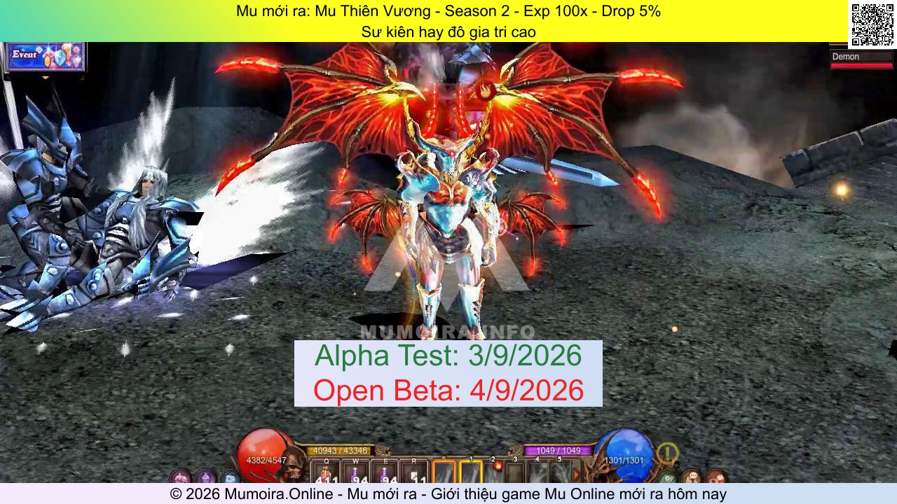 Mu mới ra, Mu Thiên Vương, thienvuong.click, Mu Online, Mu Season 2 mới ra, Mu Test tháng 9 2026, Sư kiên hay đô gia tri cao, Mu Online Season 2