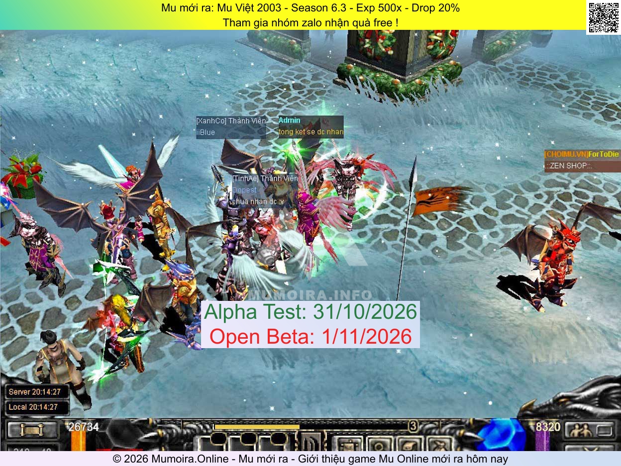Mu mới ra, Mu Việt 2003, muviet2003.net, Mu Online, Mu SS6 mới ra, Mu Test tháng 10 2026, Tham gia nhóm zalo nhận quà free !, Season 6.3