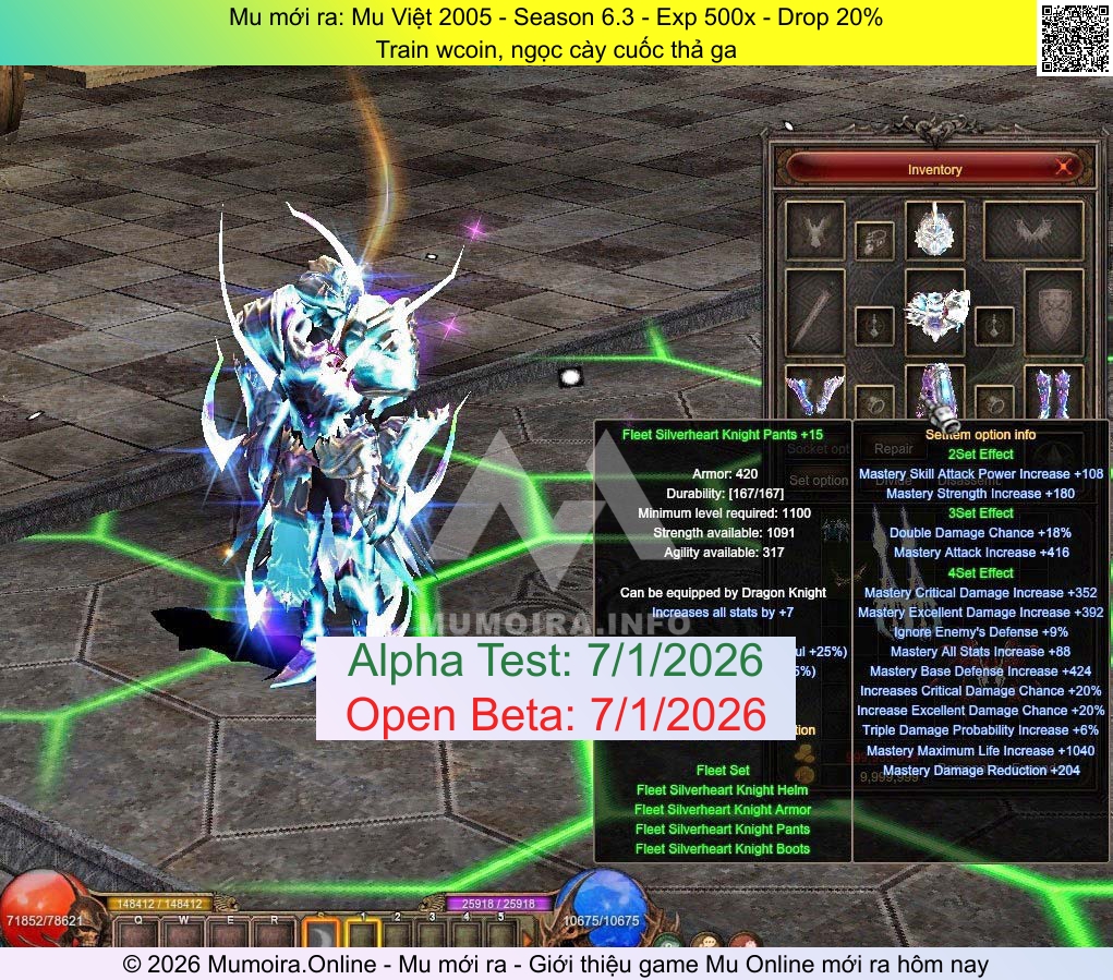 Mu mới ra, Mu Việt 2005, muviet2005.net, Mu Online, Mu SS6 mới ra, Mu Test tháng 1 2026, Train wcoin, ngọc cày cuốc thả ga, Season 6.3