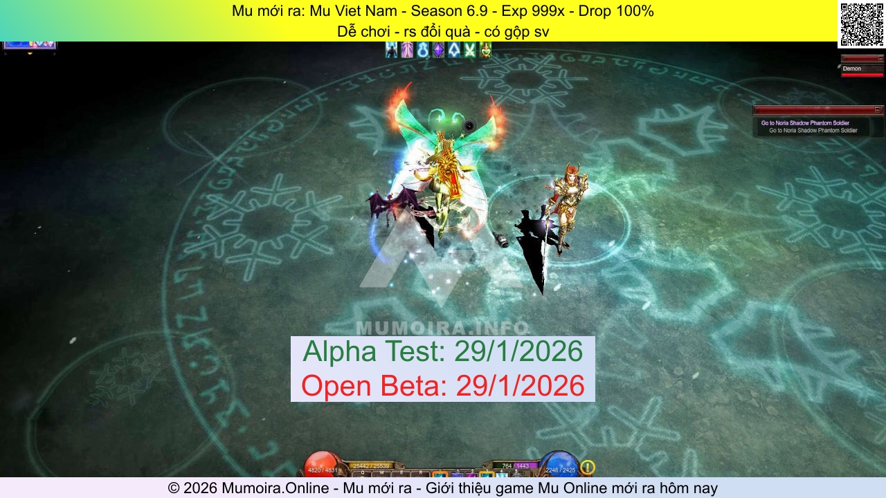 Mu mới ra, Mu Viet Nam, mu-vietnam.info, Mu Online, Mu SS6 mới ra, Mu Test tháng 1 2026, Dễ chơi - rs đổi quà - có gộp sv, Season 6.9