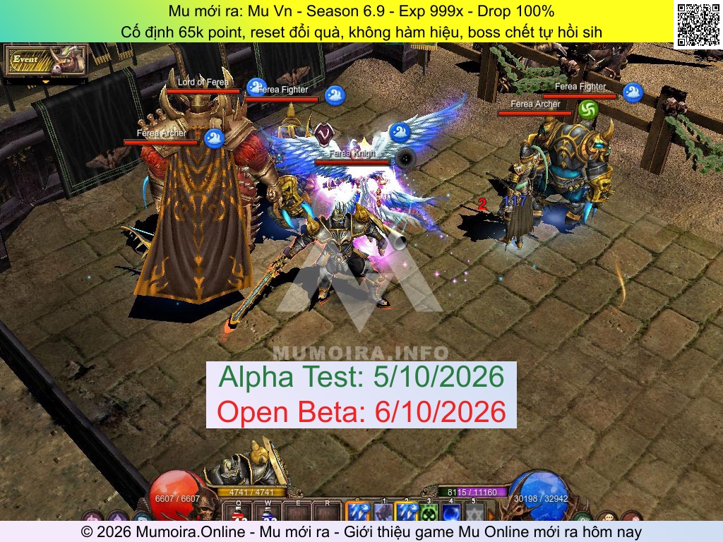 Mu mới ra, Mu Vn, mu-vn.info, Mu Online, Mu Season 6.9 mới ra, Mu Test tháng 10 2026, Cố định 65k point, reset đổi quà, không hàm hiệu, boss chết tự hồi sih, Mu Online Season 6.9