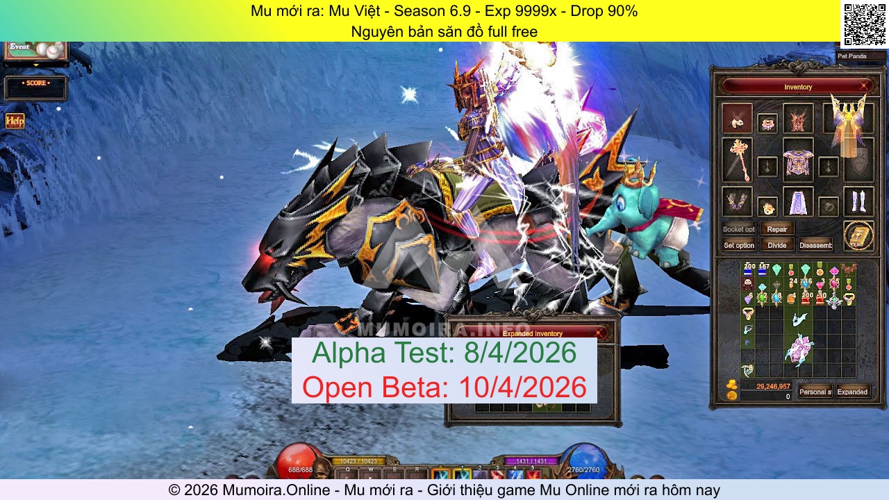Mu mới ra, Mu Việt, muviet.one, Mu Online, Mu SS6 mới ra, Mu Test tháng 4 2026, Nguyên bản săn đồ full free, Season 6.9