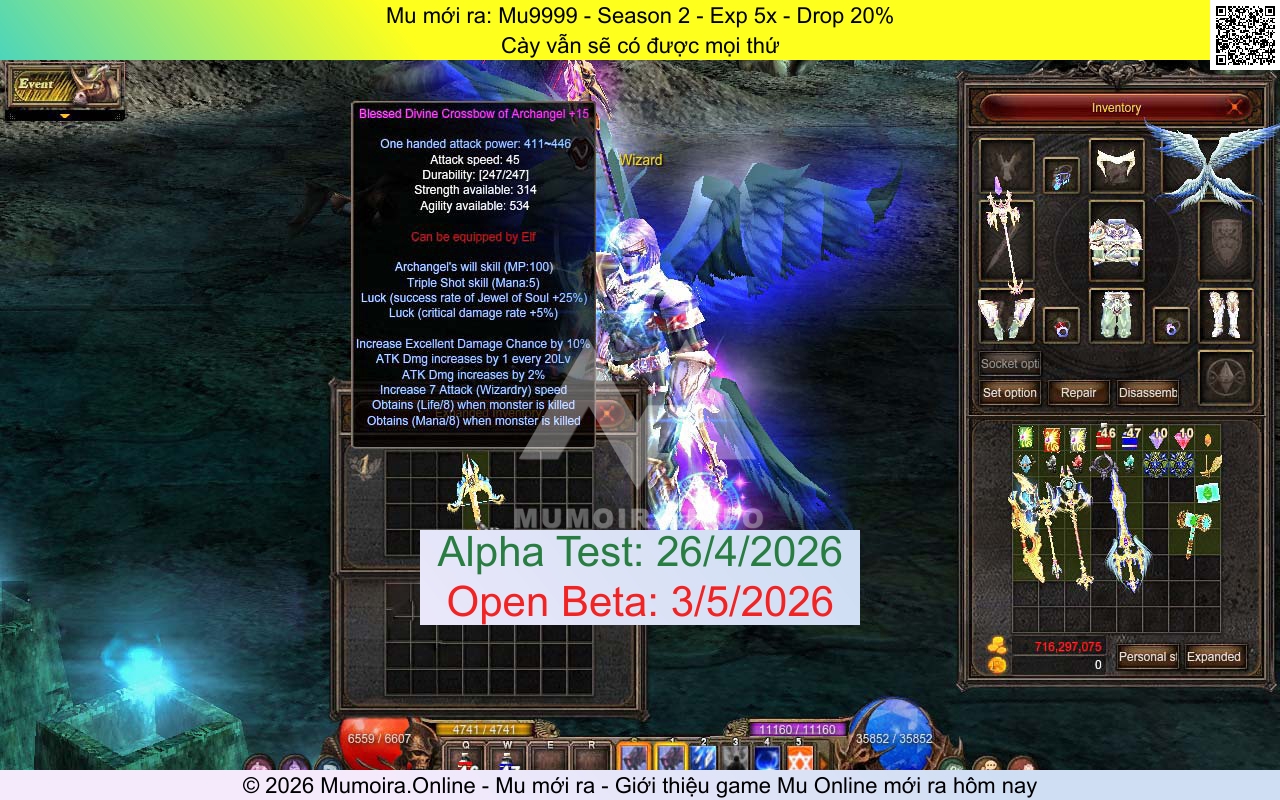 Mu mới ra, Mu9999, zalo.me, Mu Online, Mu SS2 mới ra, Mu Test tháng 4 2026, Cày vẫn sẽ có được mọi thứ, Season 2