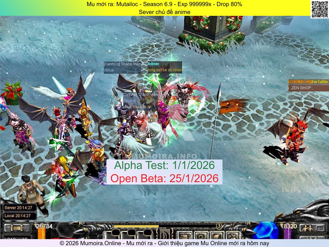 Mu mới ra, Mutailoc, mutailoc.com, Mu Online, Mu SS6 mới ra, Mu Test tháng 1 2026, Sever chủ đề anime, Season 6.9