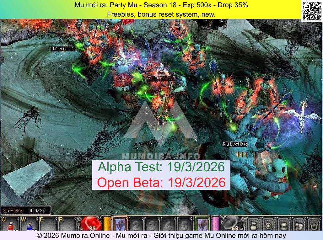 Mu mới ra, Party Mu, partymu.net, Mu Online, Mu SS18 mới ra, Mu Test tháng 3 2026, Freebies, bonus reset system, new., Season 18