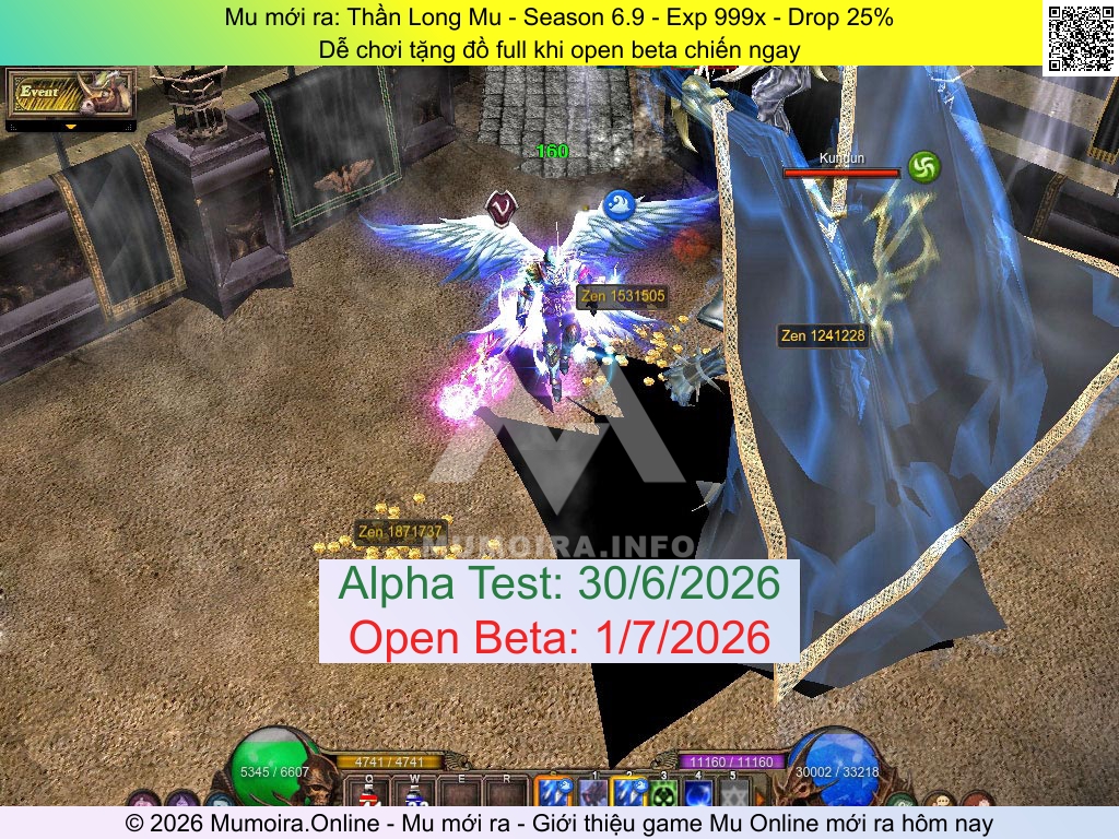 Mu mới ra, Thần Long Mu, thanlongmu.com, Mu Online, Mu SS6 mới ra, Mu Test tháng 6 2026, Dễ chơi tặng đồ full khi open beta chiến ngay, Season 6.9