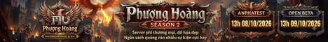 Game Mu Online PC mới ra tháng 10 2026: Mu Phượng Hoàng - Season 2 - Exp 100x - Drop 10% - Alpha Test 08/10/2026 - Open Beta 09/10/2026