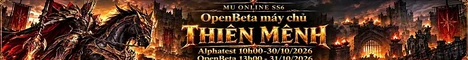 Game Mu Online PC mới ra tháng 10 2026: Mu Hoàng Kim - Season 6.3 - Exp 300x - Drop 30% - Alpha Test 30/10/2026 - Open Beta 31/10/2026